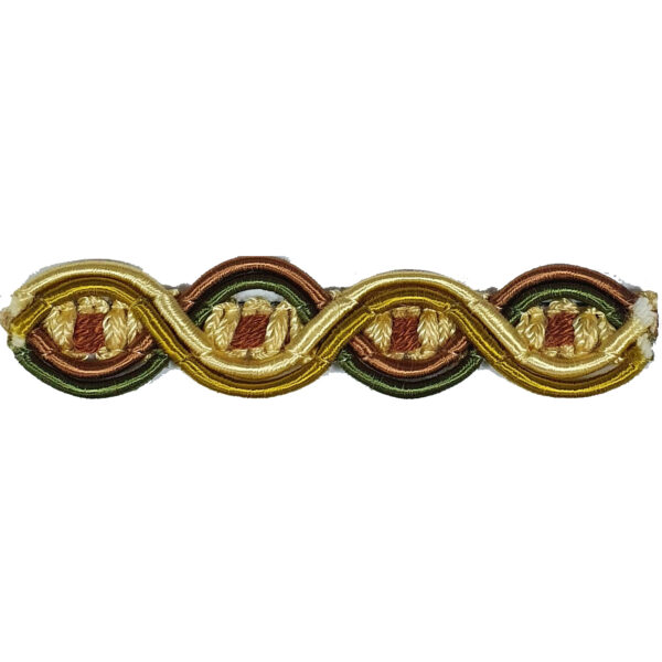London Eye Braid - Colour. 7081 Copper/Gold/Green