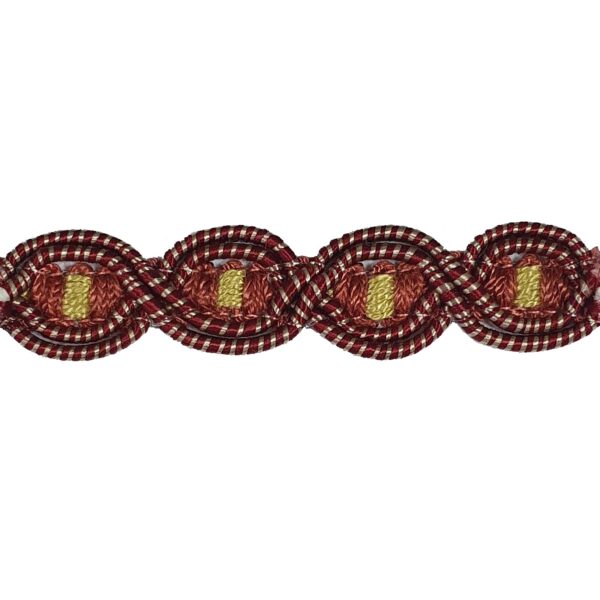 London Eye Braid - Colour. 7088 Red and Gold