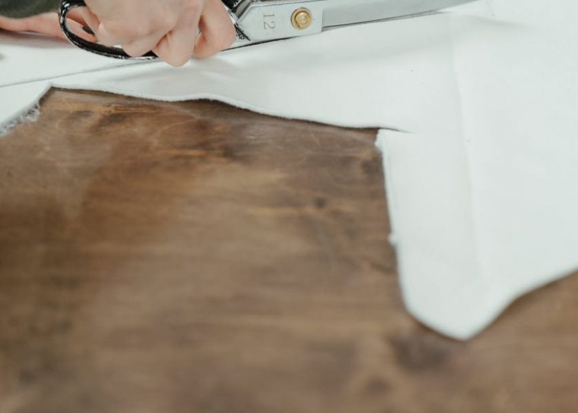 Cutting Calico Fabric