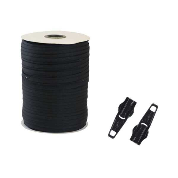 No 3 Continuous Zipping - Black