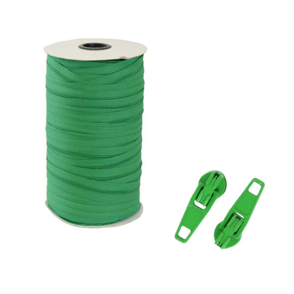 No 3 Continuous Zipping -Green