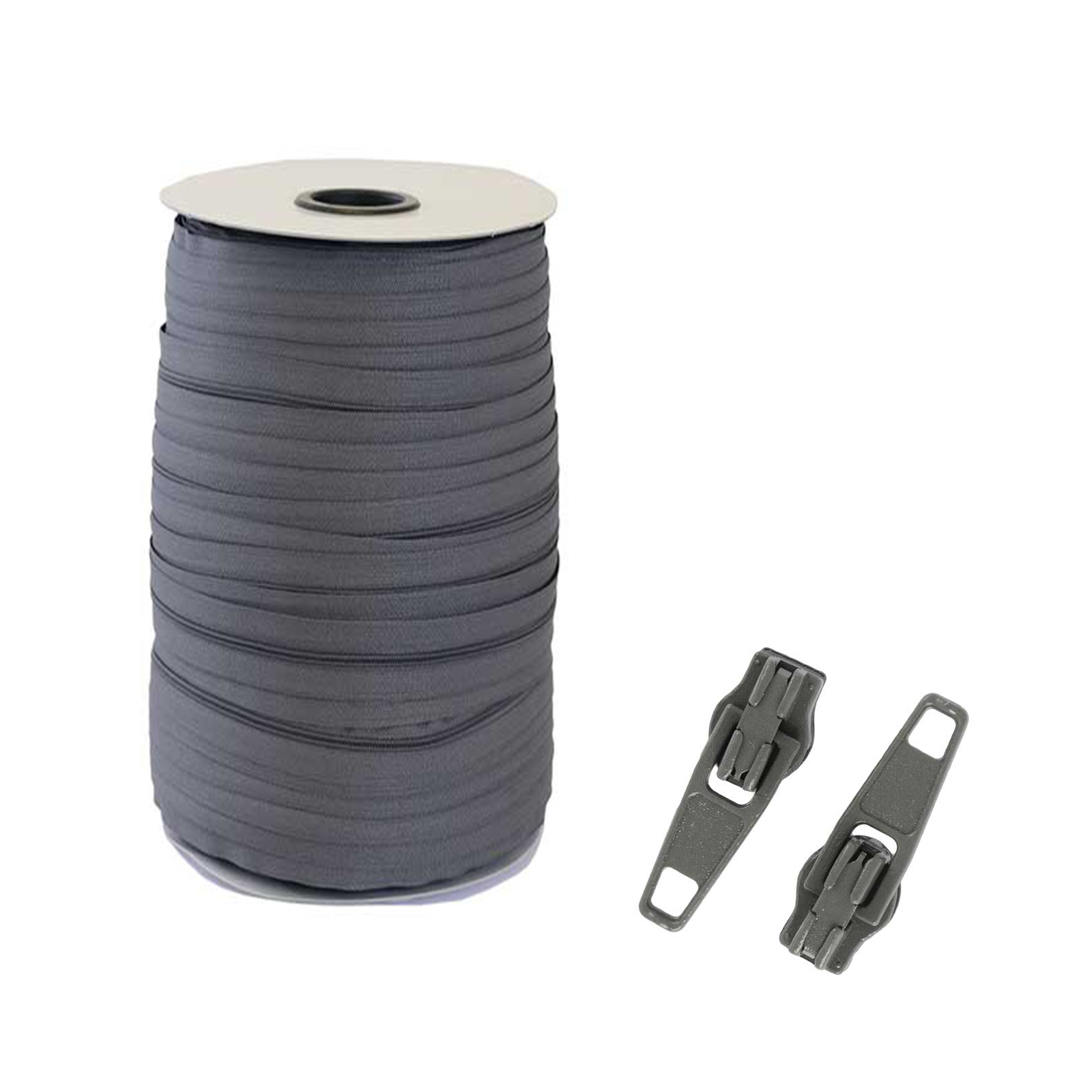 No 3 Continuous Zipping - Grey
