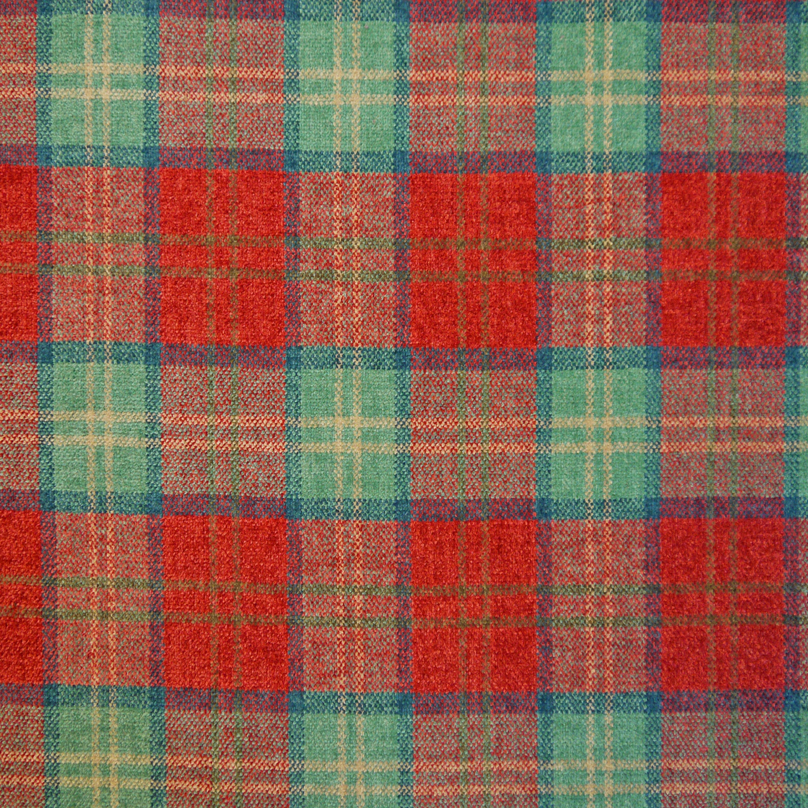 Lana Plaid Fabric Col Ruby
