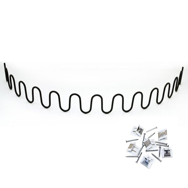 Pack of 16 sinuous zigzag upholstery springs with fixing nails